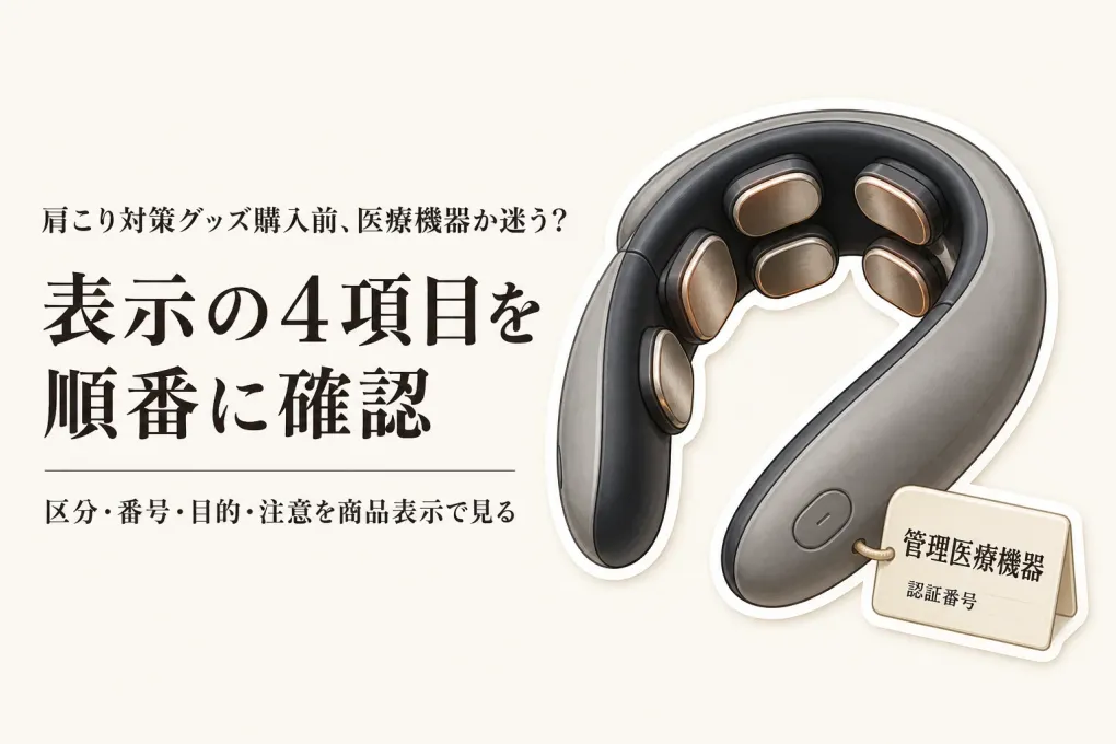 管理医療機器のネックマッサージャーとは？雑貨との違い・効能表示・注意点