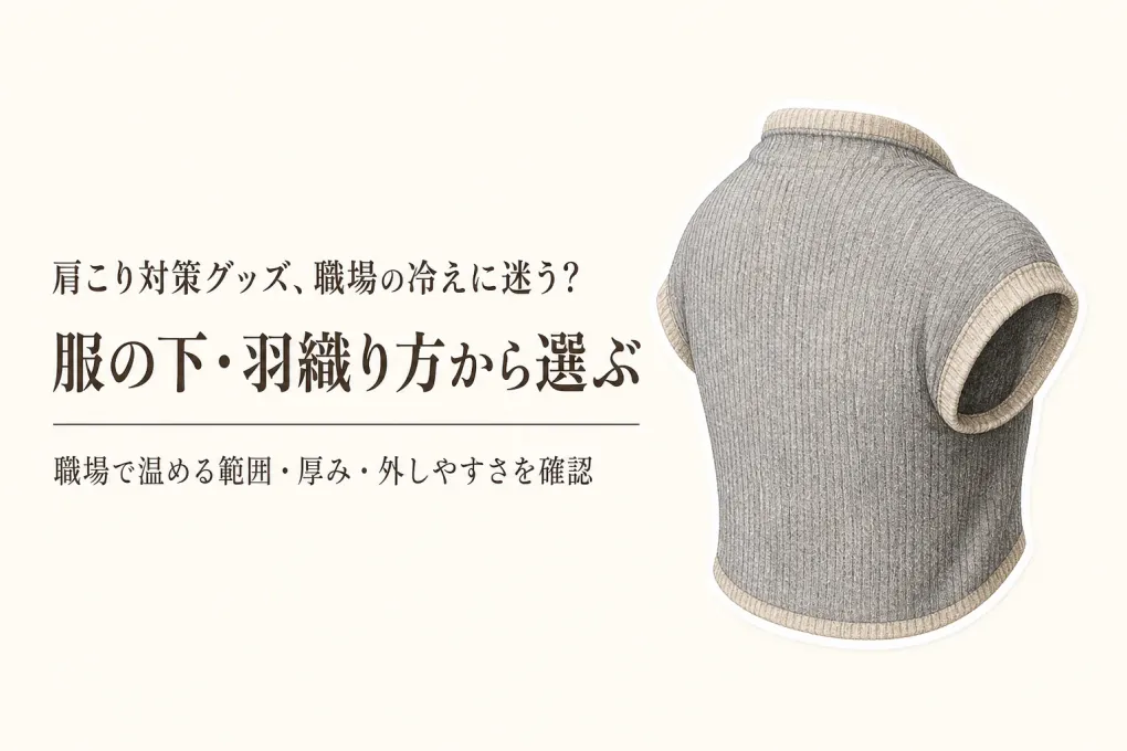首肩温熱シート・肩当て・ひざ掛けの選び方｜秋の職場で服の下に使いやすい防寒グッズ